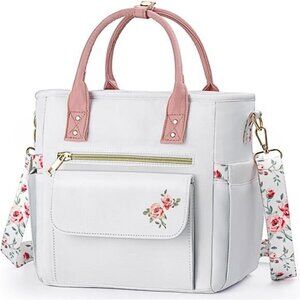 Deluxe Lunch Bag for Women, Leakproof‎ Insulated, Multi Pocket, Removable Strap